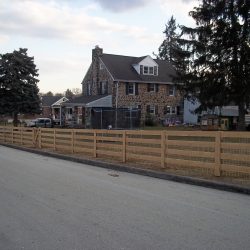 4 rail post backyard wood fence