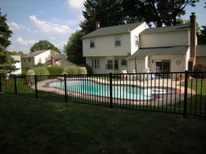 black aluminum pool fence inspiration