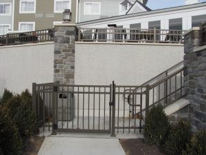 bronze colored aluminum fence panel and gate inspiration