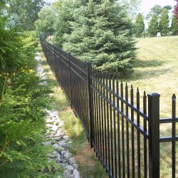 elegant black aluminum fence idea