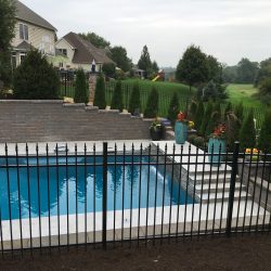 black aluminum pool fence