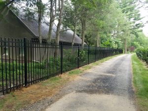 satin black commercial aluminum fence panels