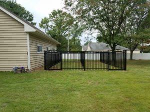 satin black commercial aluminum privacy fence ideas