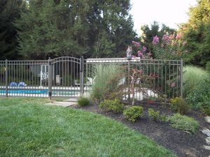 textured aluminum pool fence and gate
