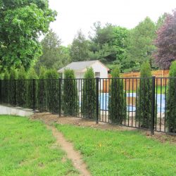 traditional black aluminum fence
