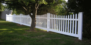 Backyard fence with pickets
