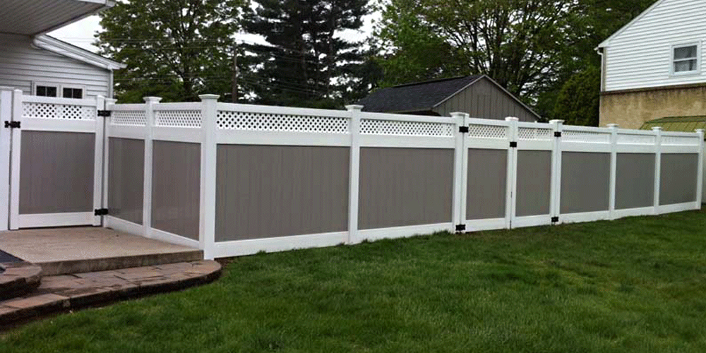 Two-toned vinyl privacy fence idea