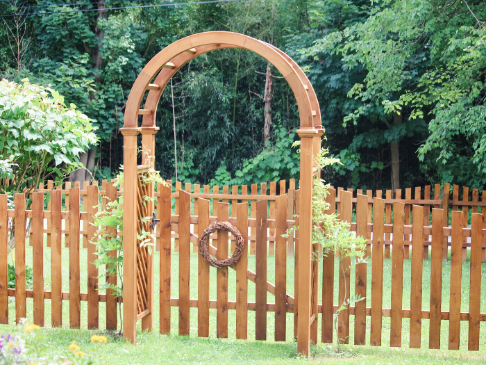 Wooden backyard arbor in Chester PA