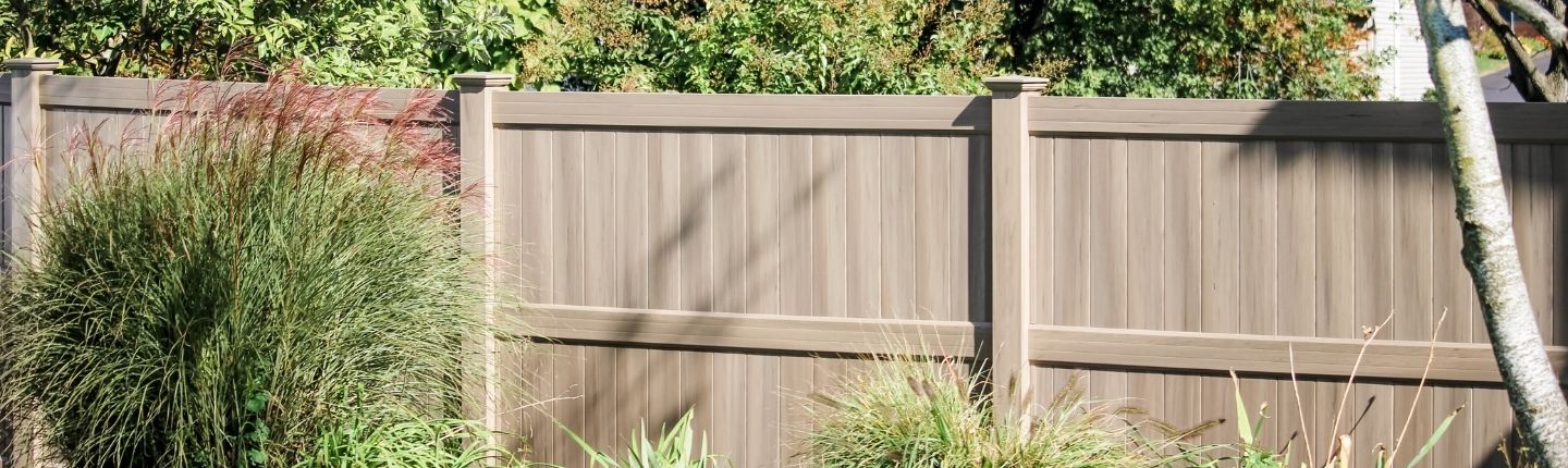 Modern faux wood fence panel