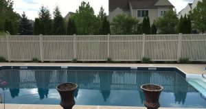 Elite pool fence made of vinyl