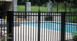 Black luxury pool fence gate