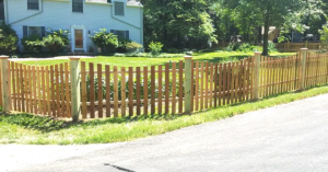 rustic wooden picket fence