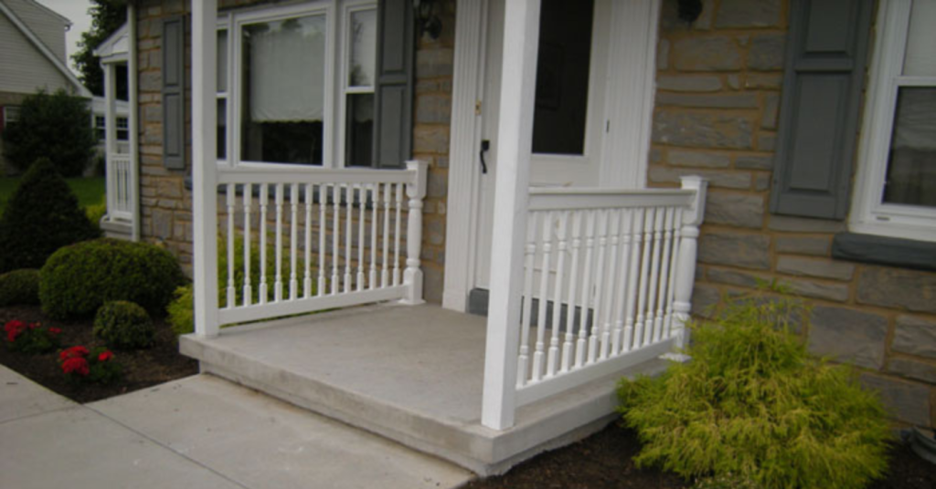simple vinyl porch railing